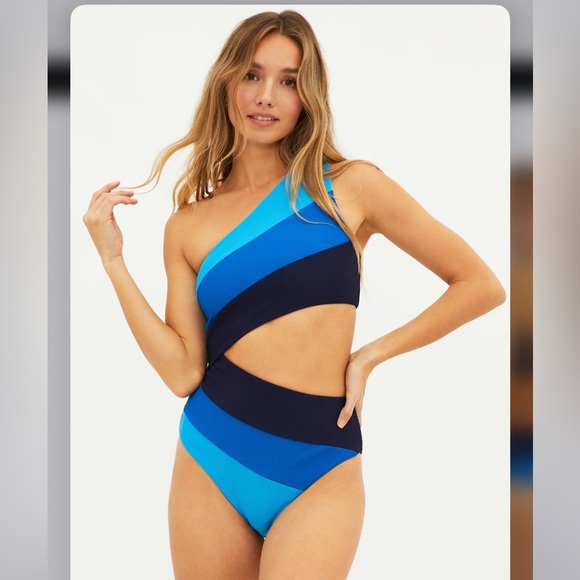 Beach Riot Joyce One-Piece Swimsuit Marine Colorblock - Picture 1 of 11